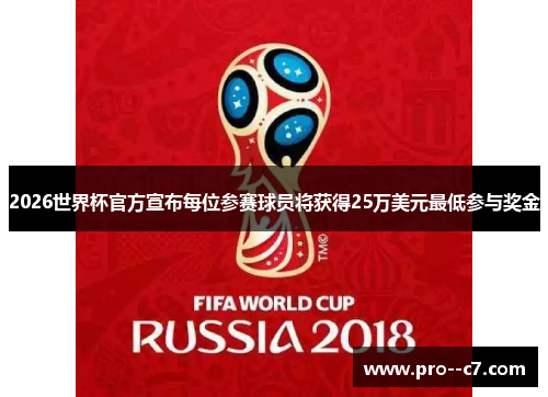 2026世界杯官方宣布每位参赛球员将获得25万美元最低参与奖金
